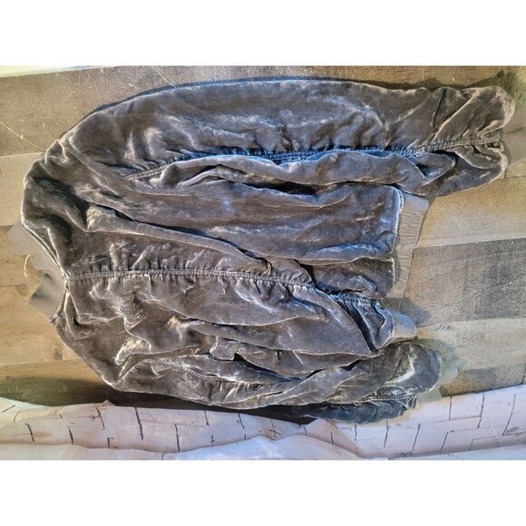 Free People‎ velvet grey bomber jacket womens - Picture 5 of 5